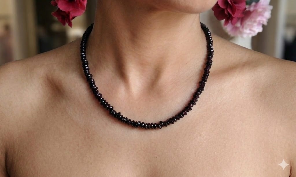 Prachtige ketting Authentieke Granaatjes Sterling Zilver, Sieraden, Tassen en Uiterlijk, Kettingen, Nieuw, Ophalen of Verzenden