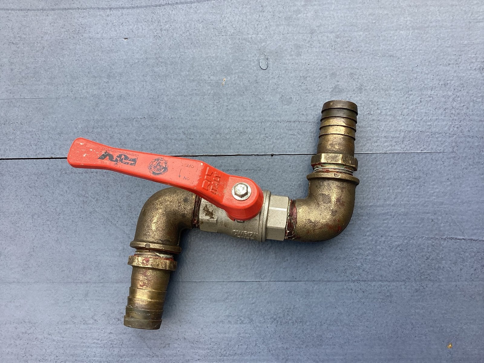 Kogelkraan 3/4" met messing knieën en slangtules, Overige materialen, Overige typen, Nieuw, Minder dan 2 meter