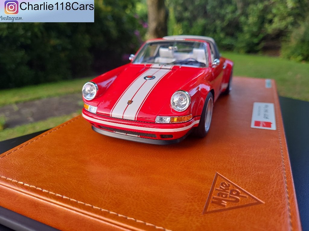 Make Up 1/18 Porsche Singer 911 (964) Targa – Red, Ophalen of Verzenden, Nieuw, Overige merken