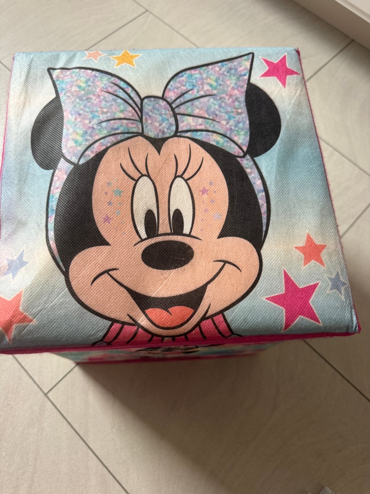 Minnie Mouse Opbergbox / Poef - Roze, Ophalen, Zo goed als nieuw