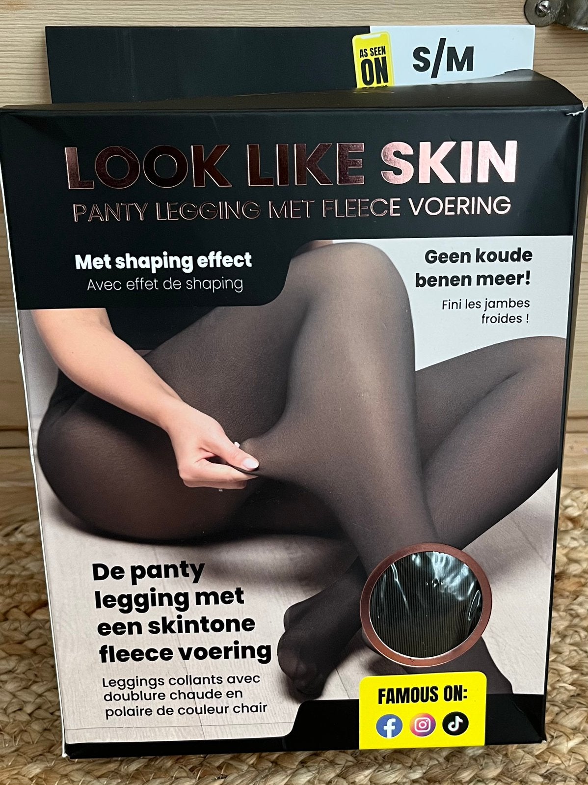 Nieuw Panty legging met skintone fleece voering mt S/M, Kleding | Dames, Maat 36/38 (S), Verzenden, Zwart, Nieuw