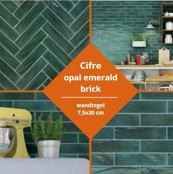Groene badkamertegels - badkamer tegels groen - cifre opal, Ophalen of Verzenden, Nieuw, Groen, Overige typen