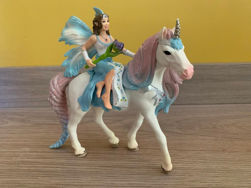 Schleich Eenhoorn Paard met Elf Ruiter - Fantasie Speelset, Ophalen of Verzenden, Zo goed als nieuw