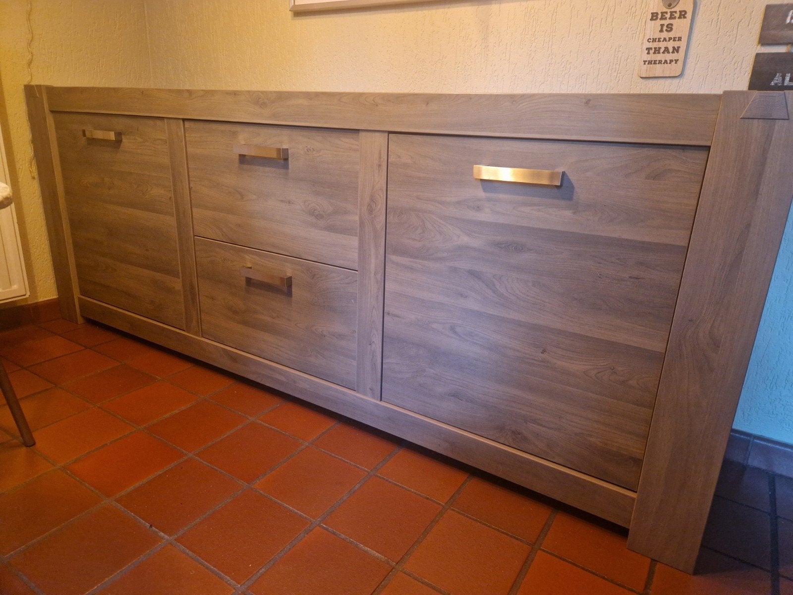 Stijlvol dressoir met lades en deuren, Gebruikt, 200 cm of meer, 50 tot 75 cm, Ophalen