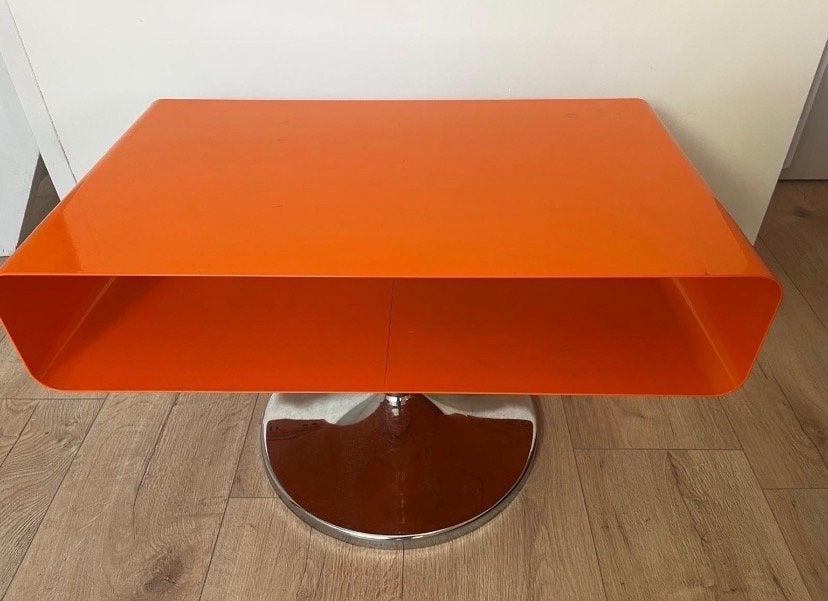 Retro design tv-meubel/tv-kastje - oranje - jaren 70 stijl, Ophalen, Gebruikt, 50 tot 100 cm, Minder dan 50 cm