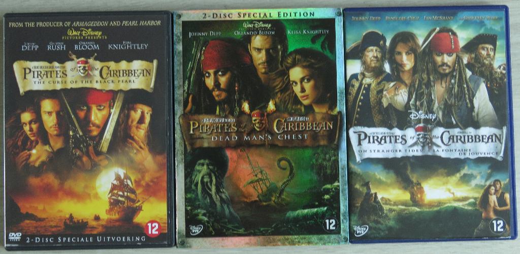 DVD's Pirates Caribbean - 3 delen, Vanaf 12 jaar, Ophalen, Zo goed als nieuw