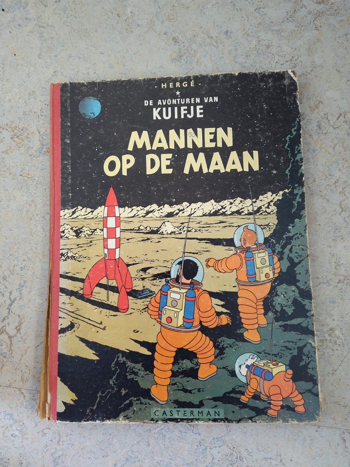 Kuifje: Mannen op de Maan (1954, Casterman), Boeken, Stripboeken, Eén stripboek, Ophalen of Verzenden, Gelezen, Hergé