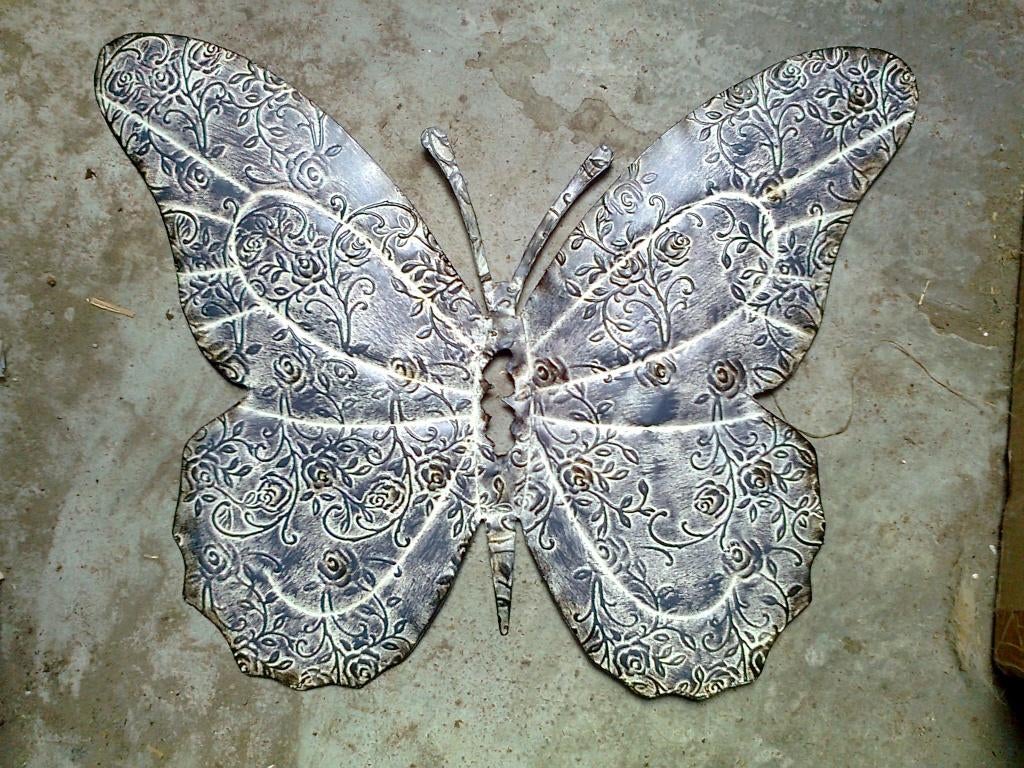 Wanddecoratie, wandobject mooie Grote Vlinder, wit blauw, Tuin en Terras, Tuinwanddecoratie, Ophalen of Verzenden, Nieuw