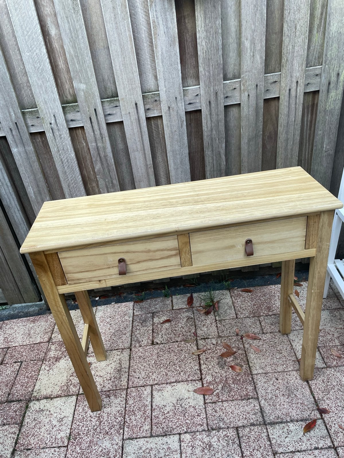 Houten sidetable met twee lades, Ophalen, Gebruikt, Minder dan 50 cm, 50 tot 100 cm