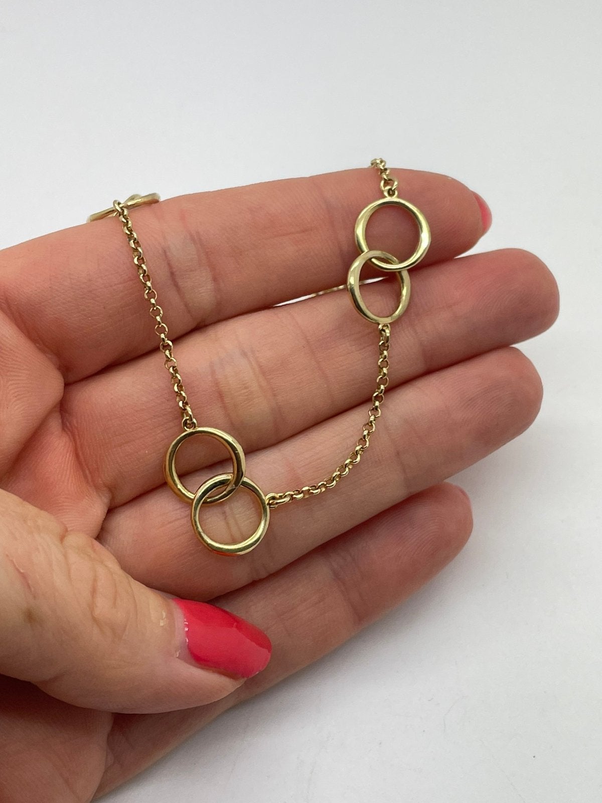 F525 Prachtig zilveren collier goudkleurig, Verstelbaar, Ophalen of Verzenden, X, Goud