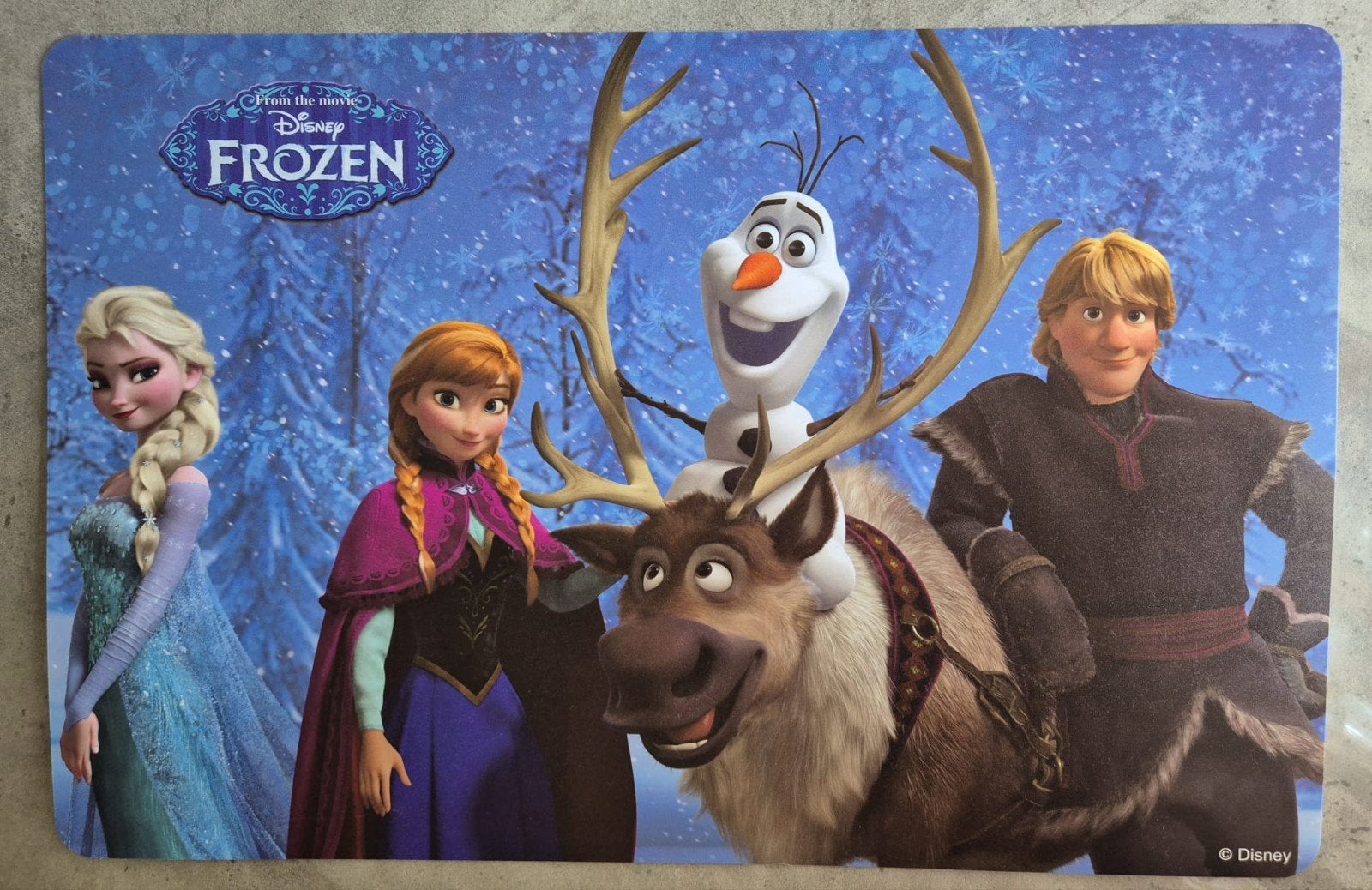 Disney Frozen placemat - Anna, Elsa, Olaf, Kristoff, Sven, Ophalen, Nieuw, Jongen of Meisje