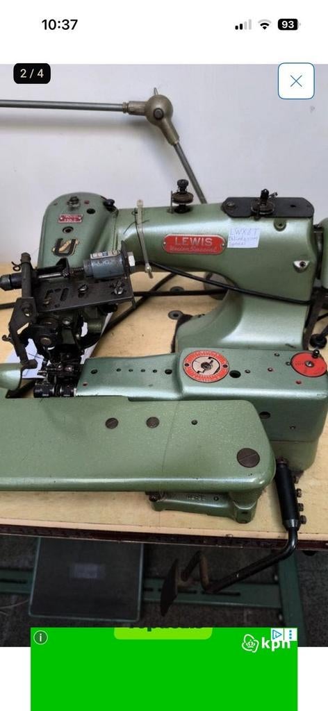 Industriële LEVIS Blindzoom machine met snijder, Hobby en Vrije tijd, Naaimachines en Toebehoren, Ophalen of Verzenden