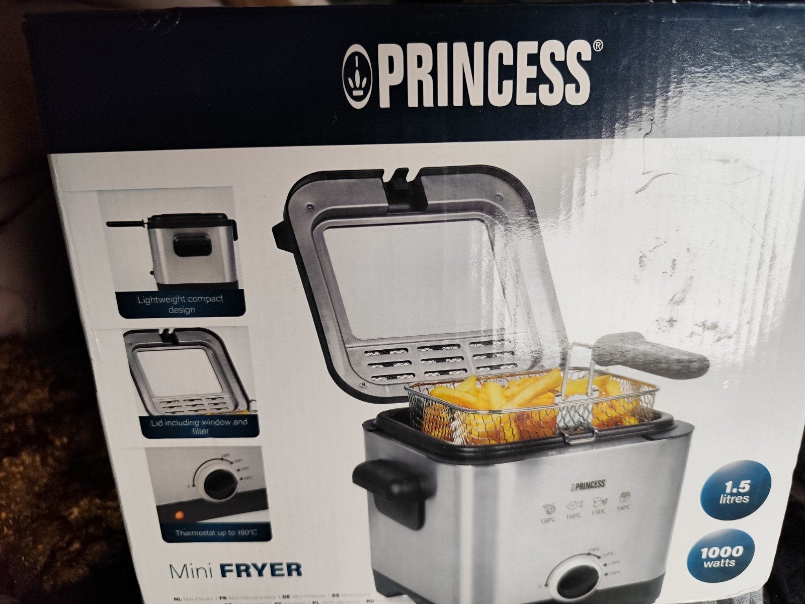 Princess Mini Friteuse 1.5L - Nieuw in doos, 1 tot 2 liter, Ophalen, Nieuw