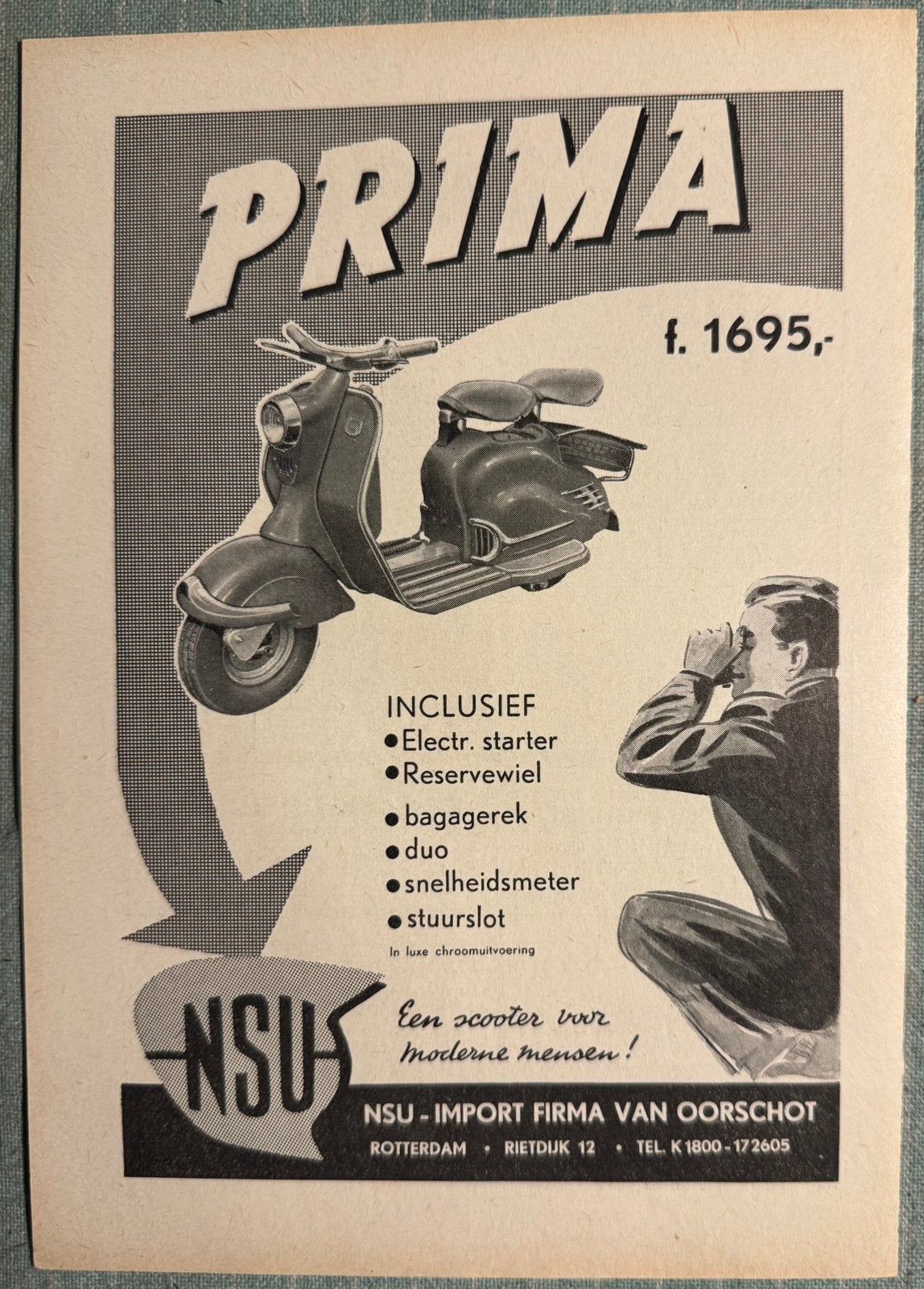 Advertentie NSU Prima scooter, Verzenden, Zo goed als nieuw, Motoren