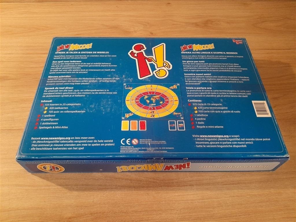 New Amigos - Het talenspel - Italiaans - Nederlands - s5874, Hobby en Vrije tijd, Gezelschapsspellen | Bordspellen, Verzenden