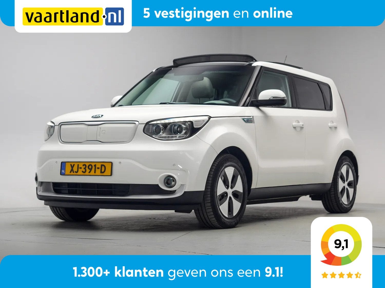 Kia Soul EV Edition 30 KWh Aut. {Pano/Apple/Android/Navi/Cli, Auto's, Automaat, 0 cilinders, Gebruikt, Wit