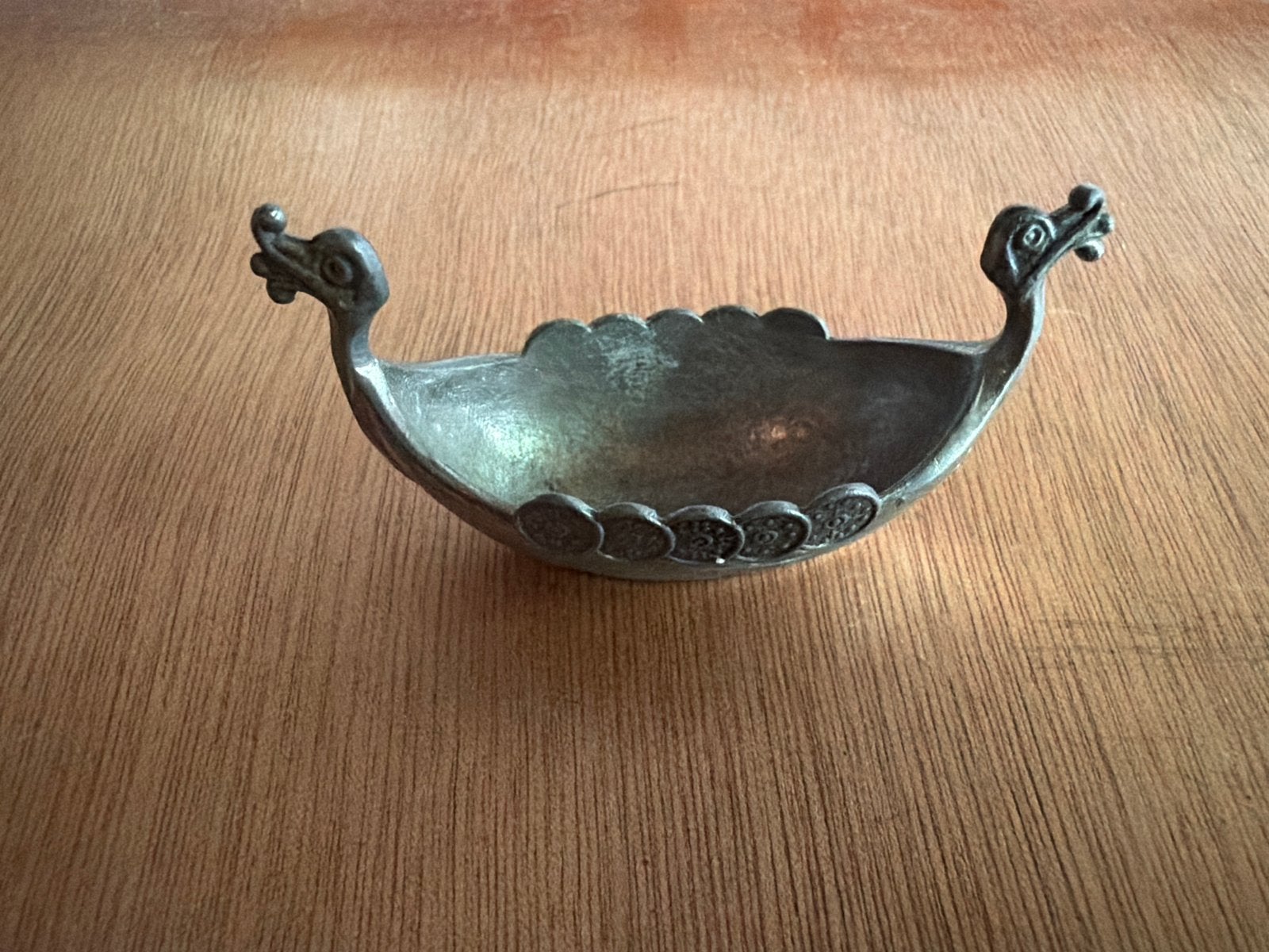 Tinnen Vikingboot Schaal - Handstort Pewter Tinn, Ophalen of Verzenden