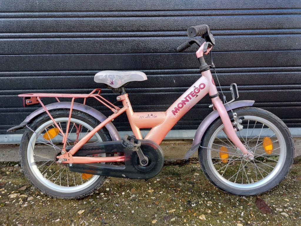 16 inch montego meisjesfiets, Terugtraprem, 16 tot 20 inch, Niet ingevuld, Niet ingevuld