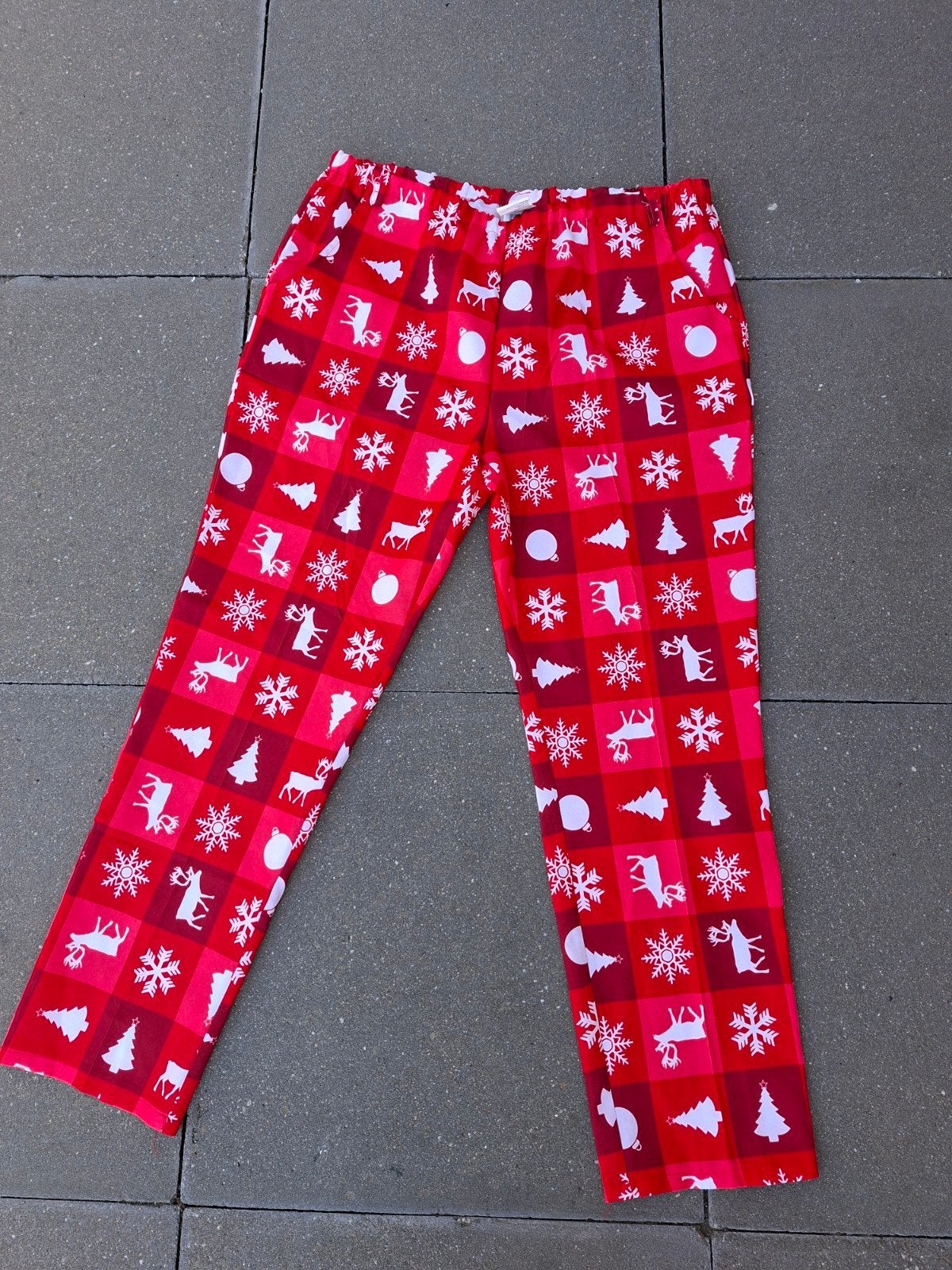 Kerstbroek Partymix XL 54/56 Rood met print, Ophalen of Verzenden, Zo goed als nieuw