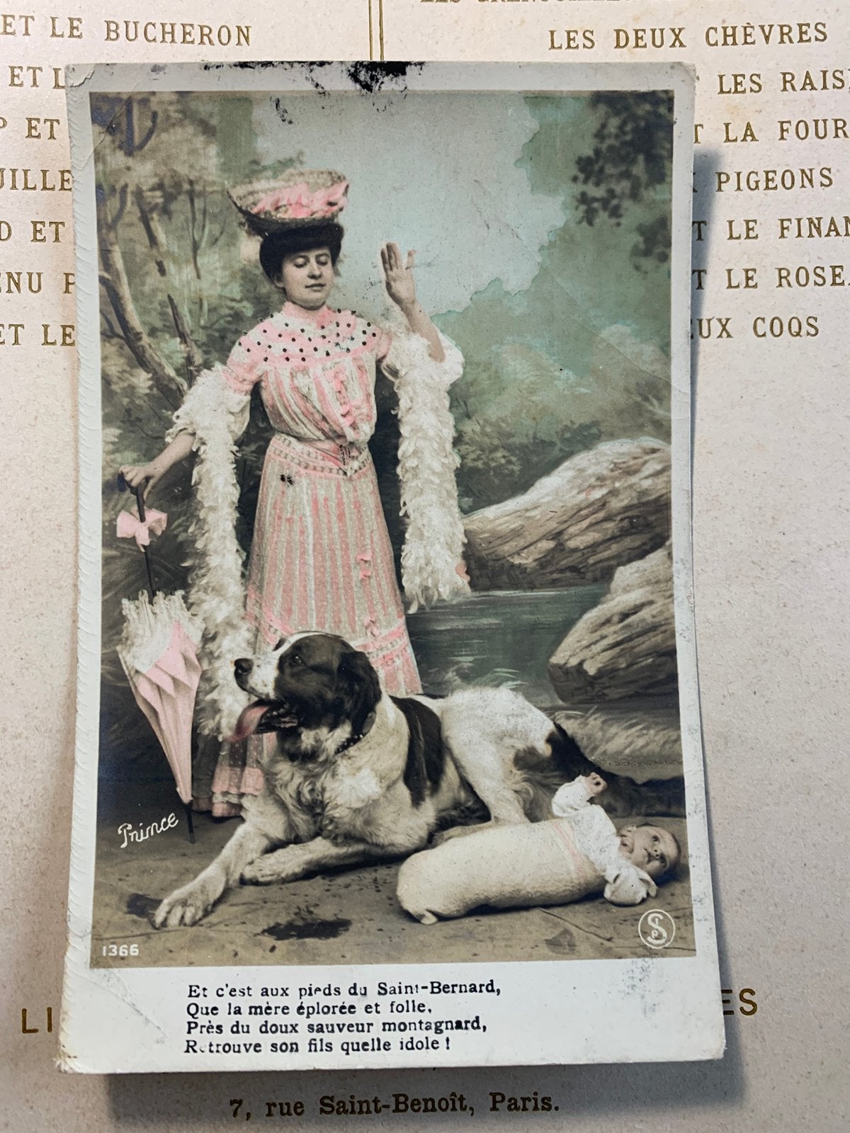 31-1-1906 Dame, hond, baby (VE), Ophalen of Verzenden, Voor 1920, Gelopen, Overige thema's