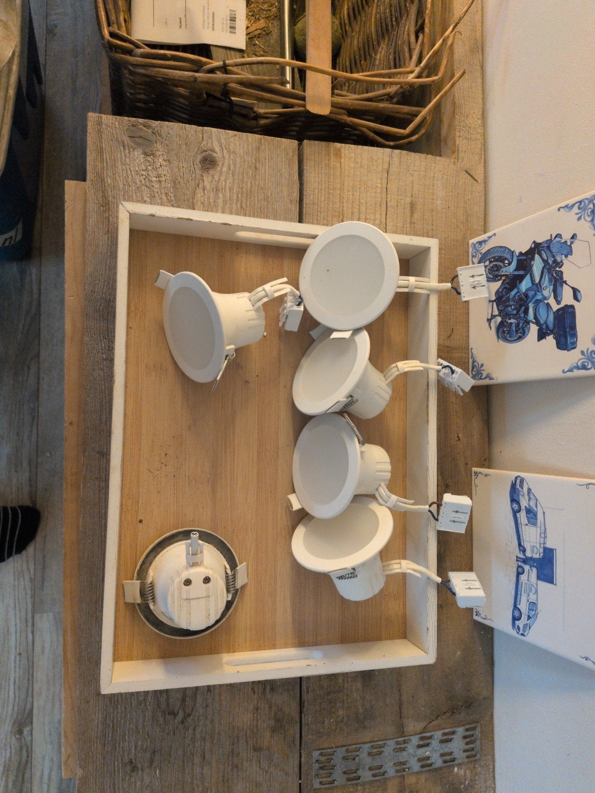 6 IKEA inbouwspots (2 met kleine defecten), Gebruikt, Ophalen of Verzenden, Metaal, Inbouwspot