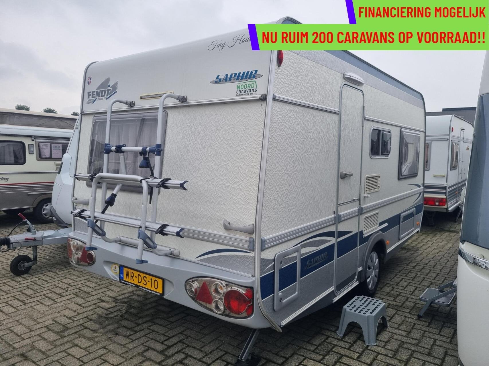 Fendt saphir 420 QF VOORTENT + DWARSBED + FIETSENDRAGER 2X, Caravans en Kamperen, Caravans, Serviceluik, Bedrijf, 750 - 1000 kg