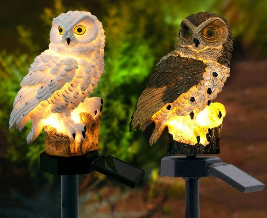 Lichtgevende Kunst Uil / Tuin Decoratie Lamp Simulatie Vogel, Verzenden, Nieuw, Kunststof, Dierenbeeld