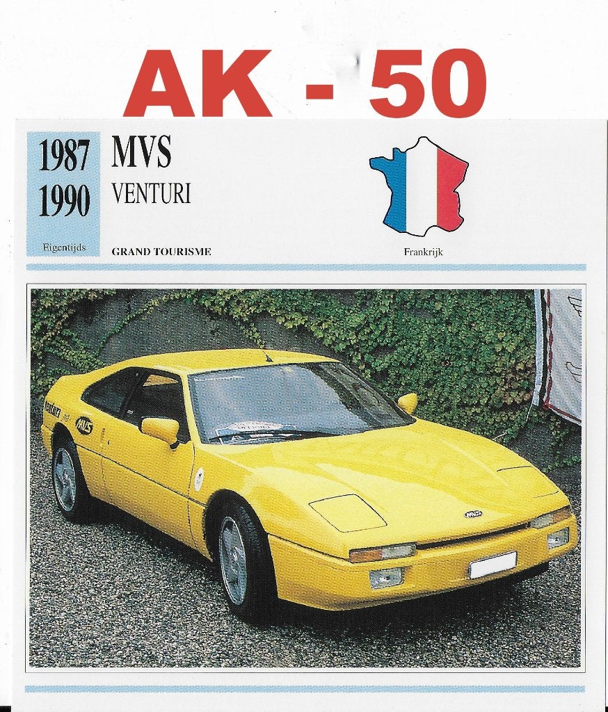 Ak50 autokaart mvs venturi ( 1987 - 1990 ), Verzenden, Zo goed als nieuw, Auto's