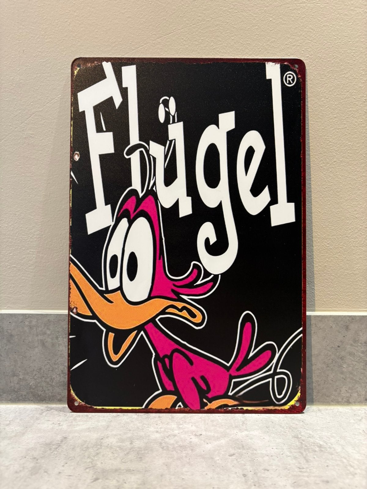 Mancave Bar Café Wanddecoratie metalen bordje merk Flügel, Verzamelen, Merken en Reclamevoorwerpen, Zo goed als nieuw, Reclamebord