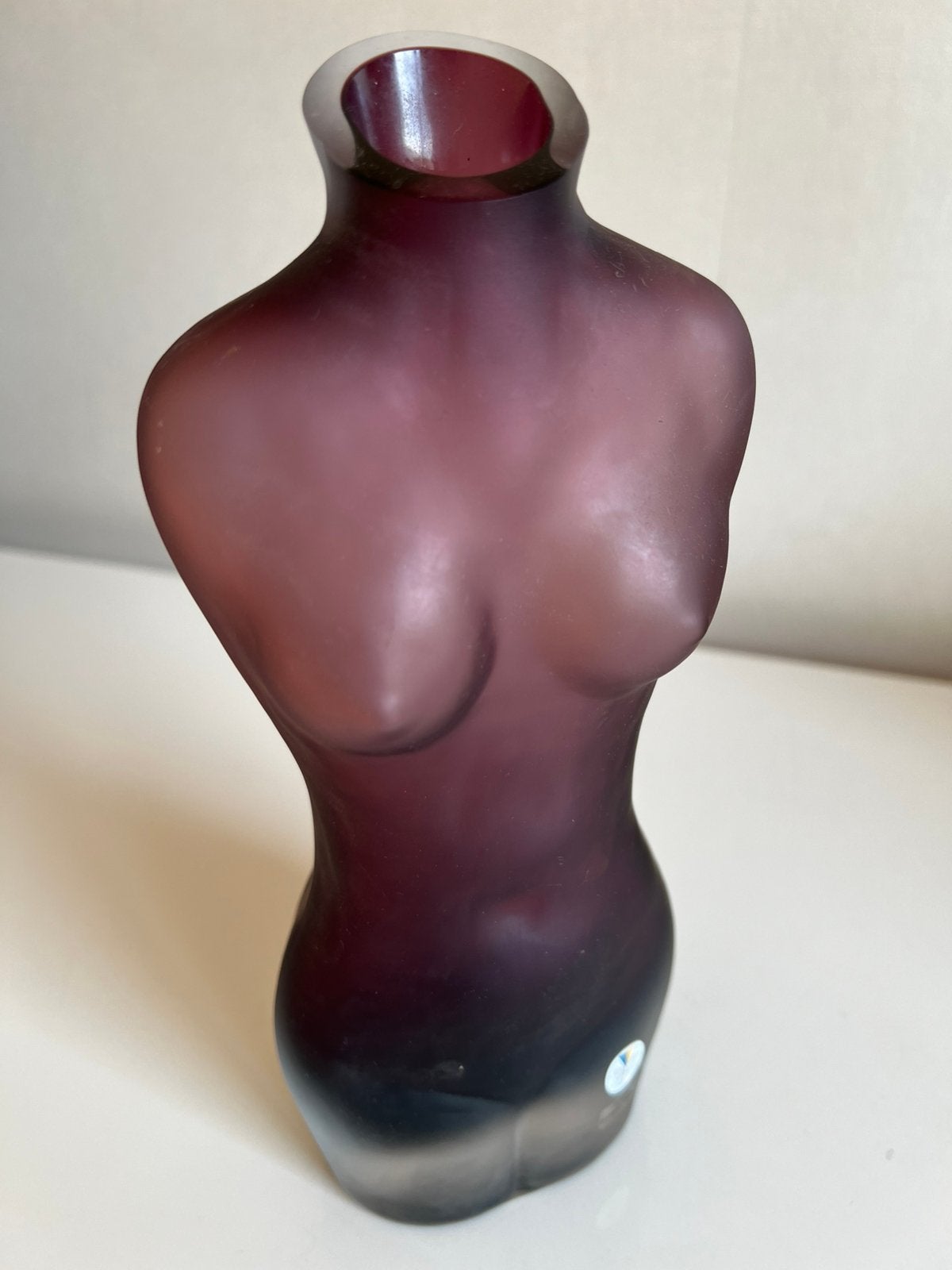 Zweeds Design Sea Glasbruk Vaas Purple Torso R. Stock H23,5, Ophalen of Verzenden, Object, Glas