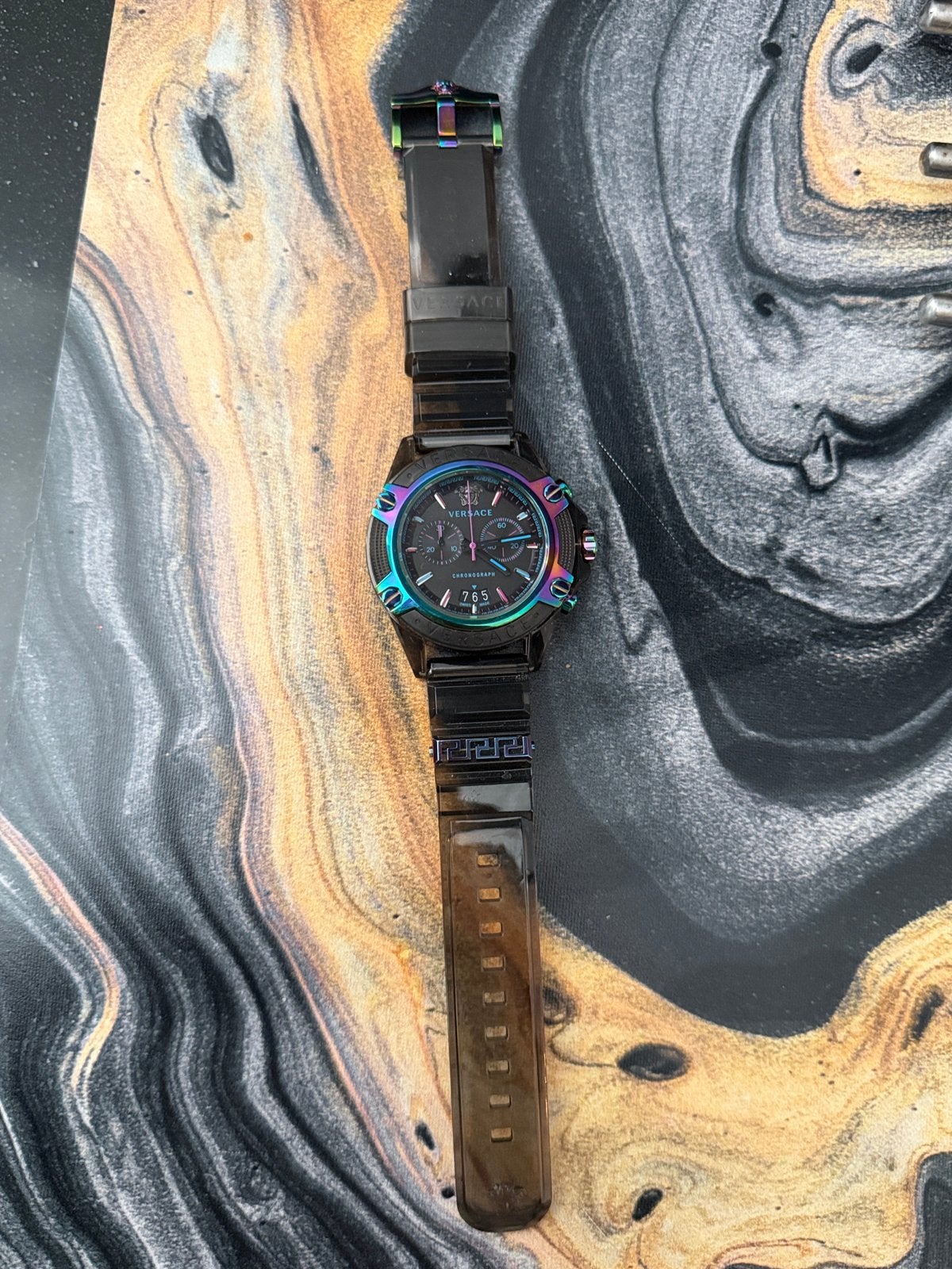 Versace heren horloge zgan, Ophalen, Staal, Overige merken