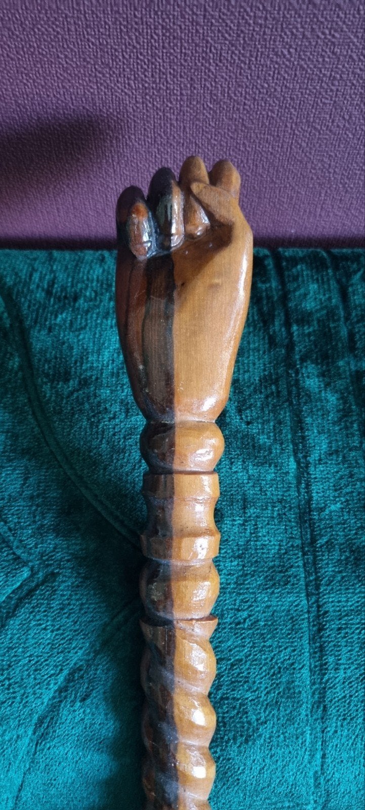 vintage wandelstok antiek hardhout, Ophalen, Zo goed als nieuw