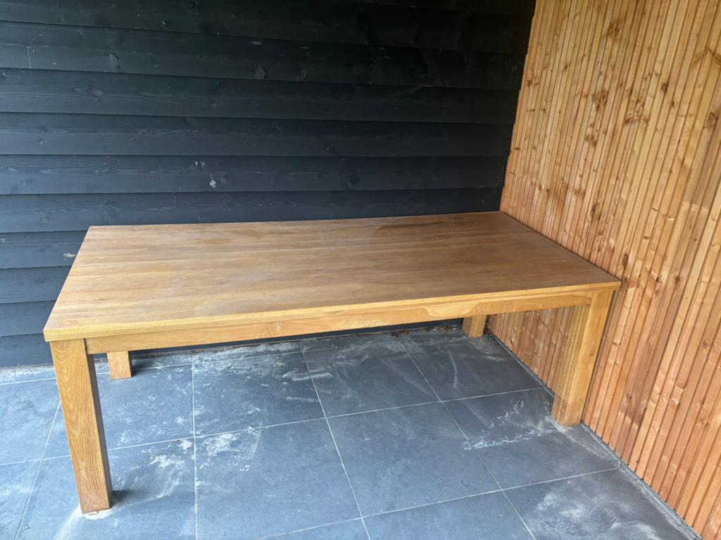 Tuintafel, Tuin en Terras, Tuintafels, Ophalen, Gebruikt, Rechthoekig, Hout