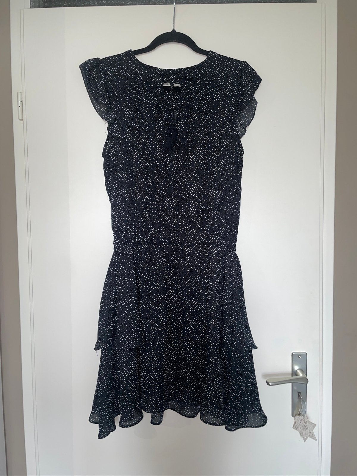 CIRCLE OF TRUST zwarte stippen zomer jurk dress mt S, Zwart, Ophalen of Verzenden, Zo goed als nieuw, Knielengte