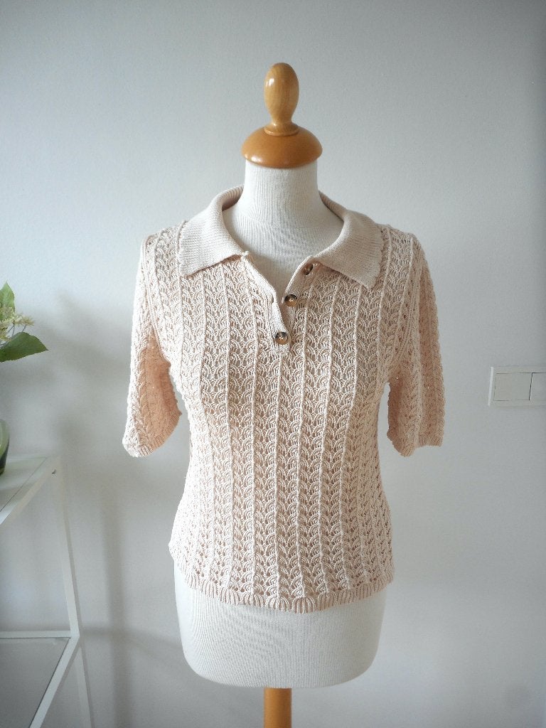 Trui met korte mouwen van C&A, maat S, Beige, Ophalen of Verzenden, Zo goed als nieuw, Maat 36 (S)