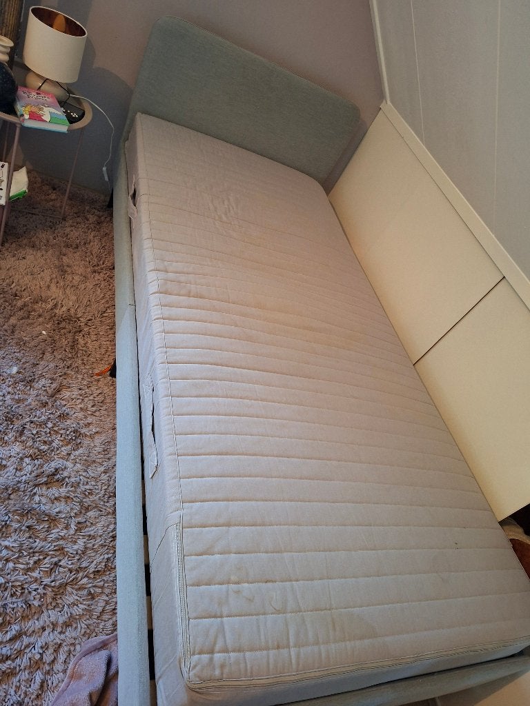 Ikea slattum Eenpersoonsbed 90 x 200, Ophalen, Gebruikt, 90 cm, Eenpersoons