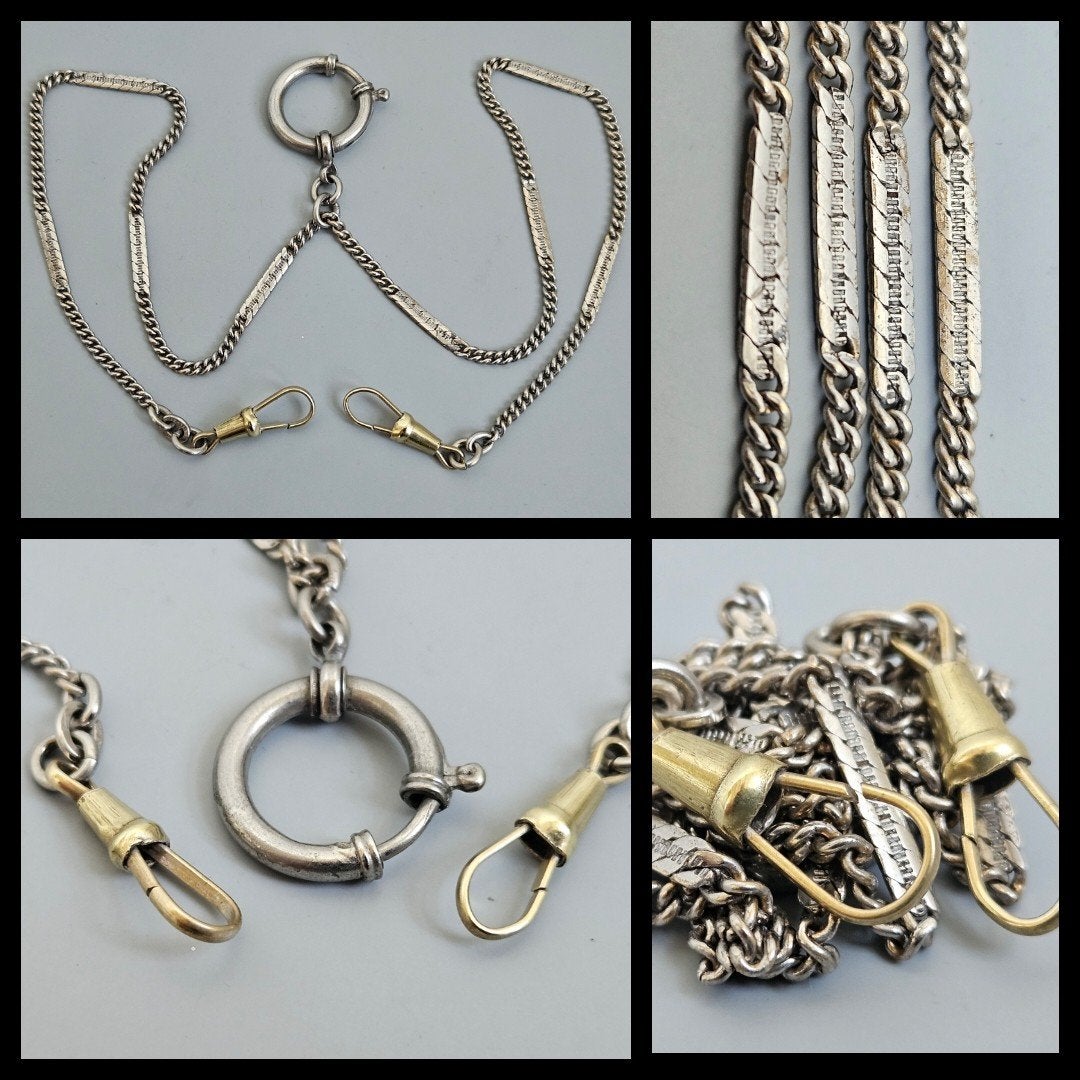 Antiek zakhorloge horlogeketting,  bijzondere uitvoering, Ophalen of Verzenden, Overige materialen, Ketting