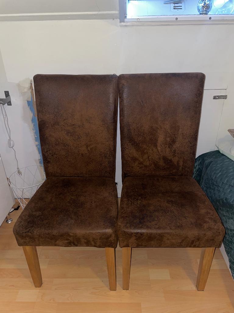 4 eettafel stoelen, Ophalen, Overige materialen, Gebruikt, Bruin