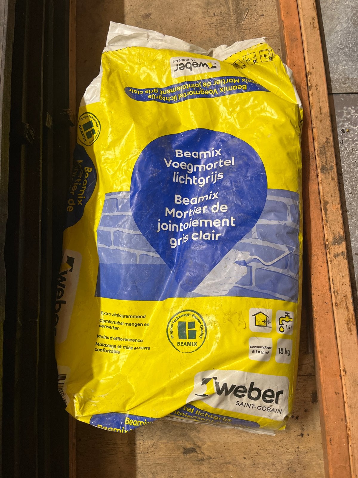 Beamix Voegmortel Lichtgrijs 15 kg Nieuw, Ophalen, Nieuw, Overige typen