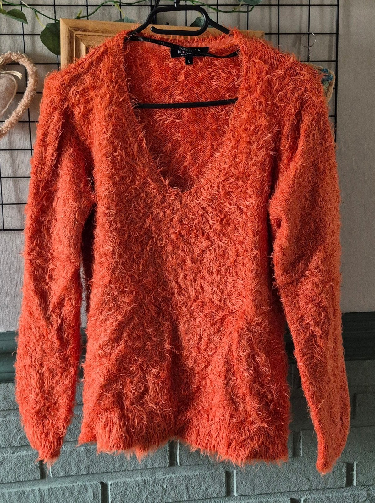Morgan V-hals trui maat L, Kleding | Dames, Maat 42/44 (L), Oranje, Zo goed als nieuw, Morgan