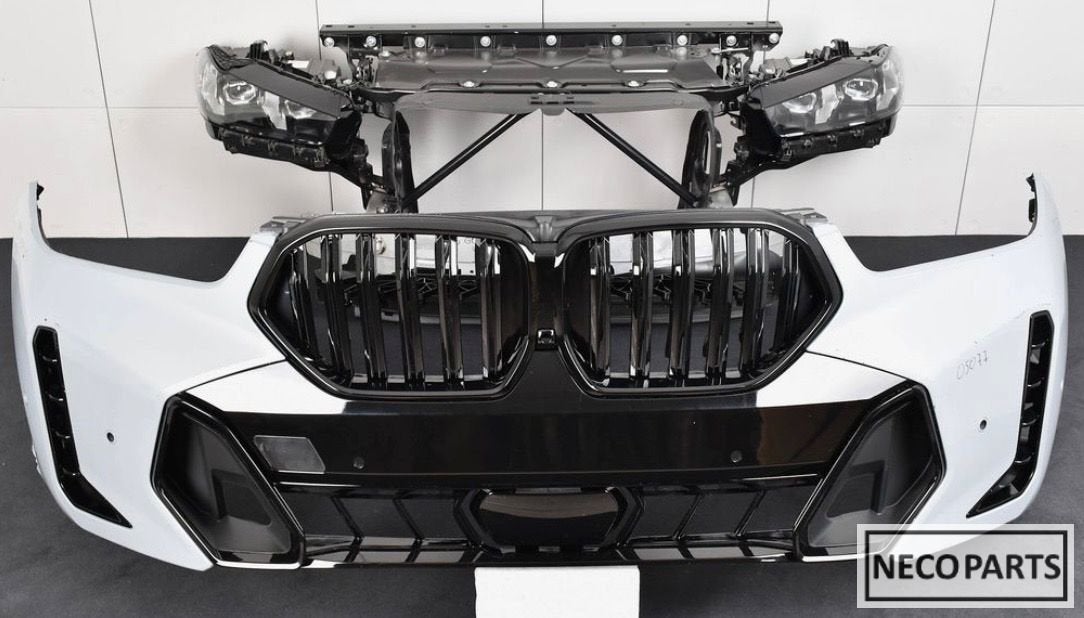BMW X6 G06 VOORBUMPER KOPLAMPEN ORIGINEEL ALLES LEVERBAAR!!!, Gebruikt, -, Voor, -