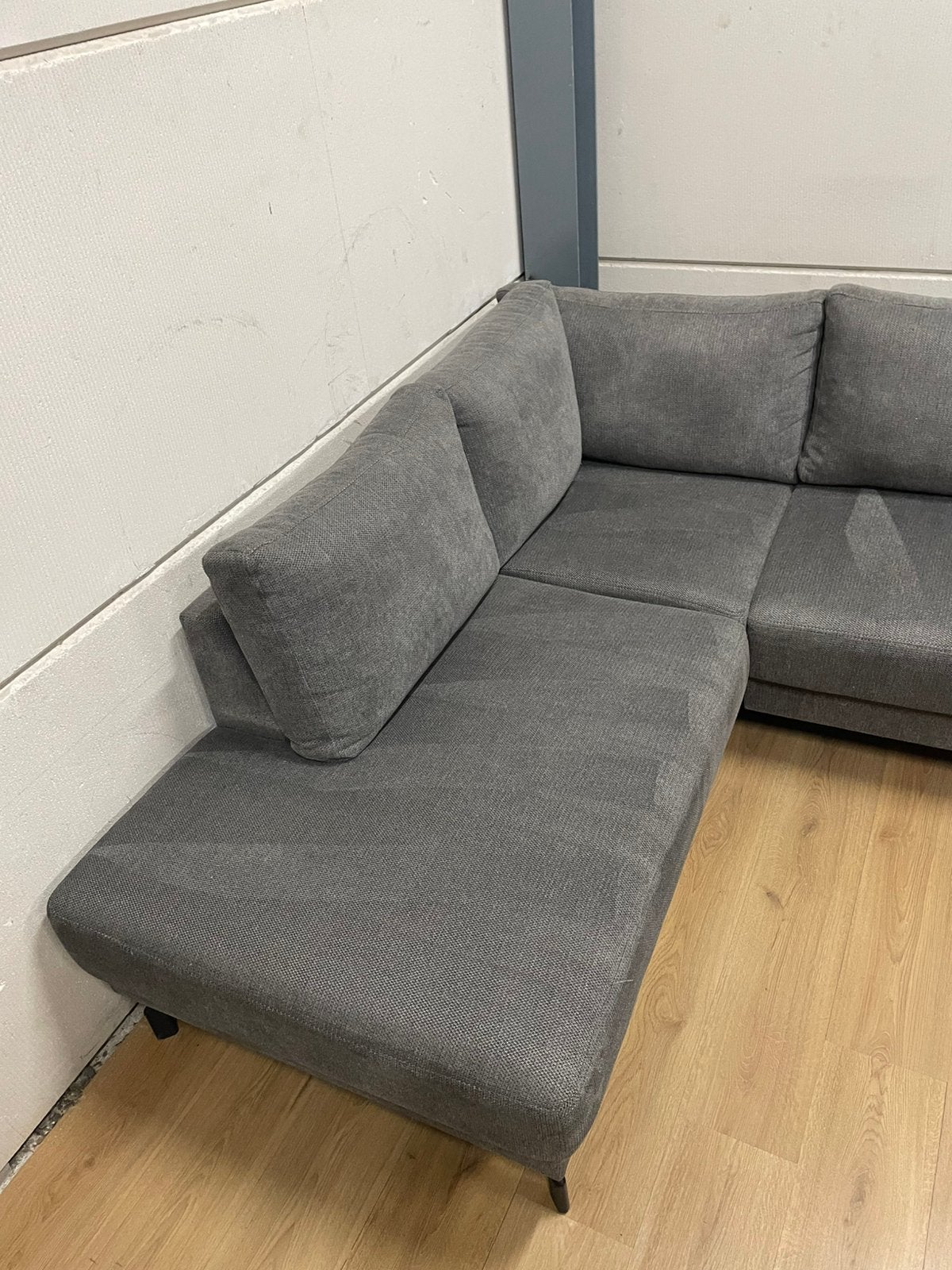 Mooie luxe suede grijze u bank - GEREINIGD!!!, Ophalen, Luxe, Hoekbank, 300 cm of meer