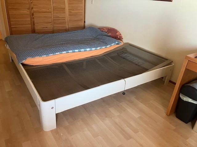 Auping bed 200 x 200, Ophalen, Gebruikt, Wit, Tweepersoons