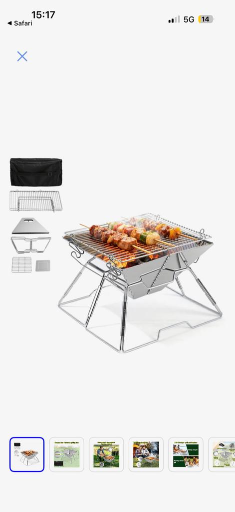 Rvs campingbarbeque ideaal voor een hike of campeervakantie, Ophalen of Verzenden, Nieuw