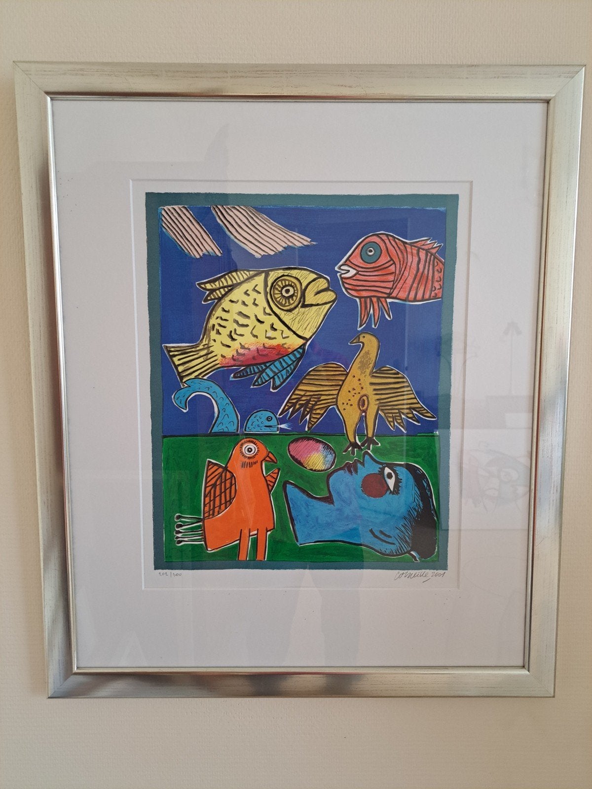 Corneille - Litho in originele lijst - 2001 - 202/300, Ophalen of Verzenden