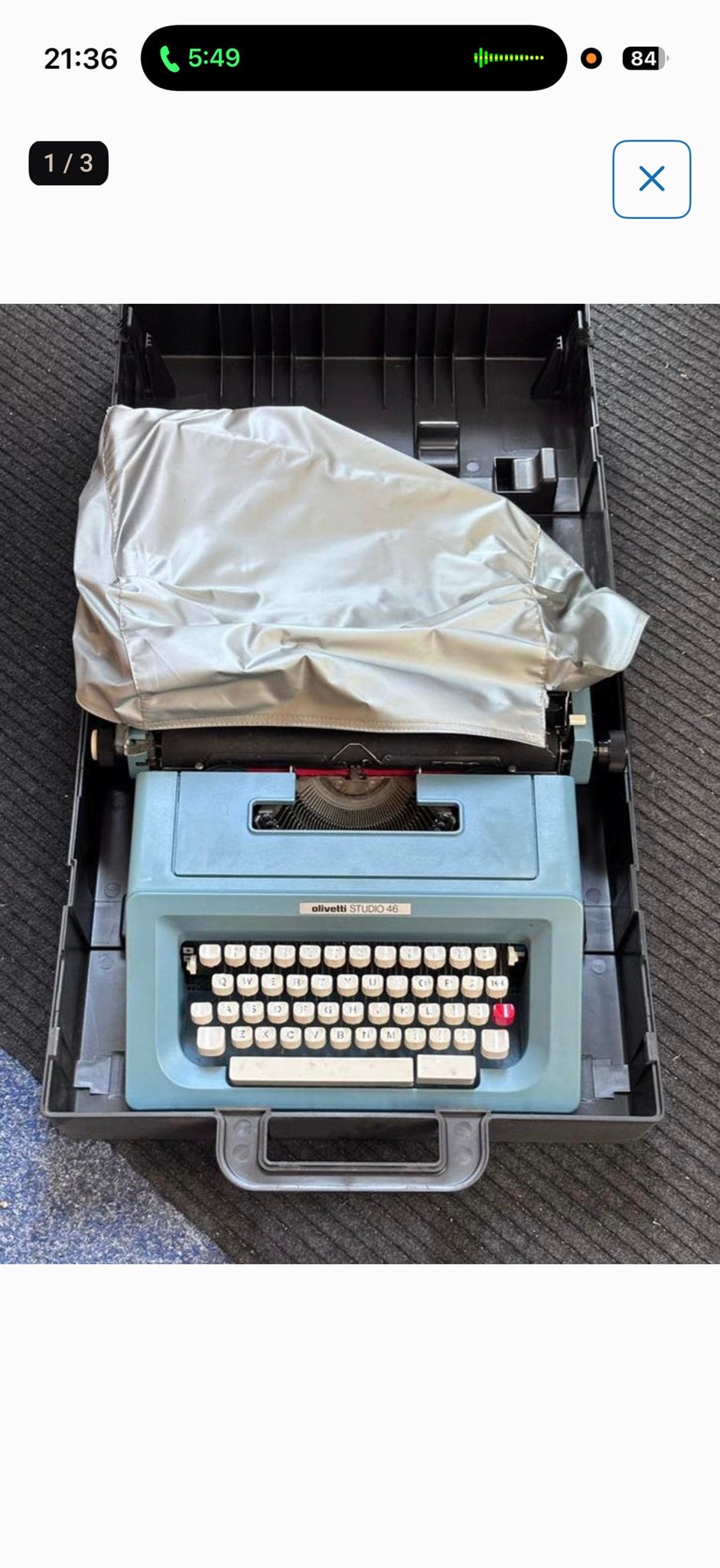 Olivetti studio 46 typemachine, Ophalen