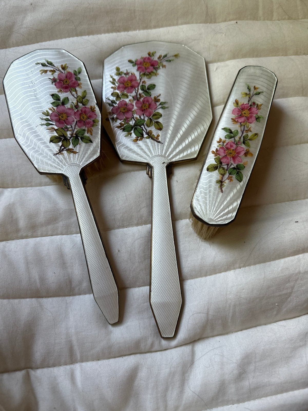Vintage Kaptafelset met Bloemmotief, Antiek en Kunst, Ophalen