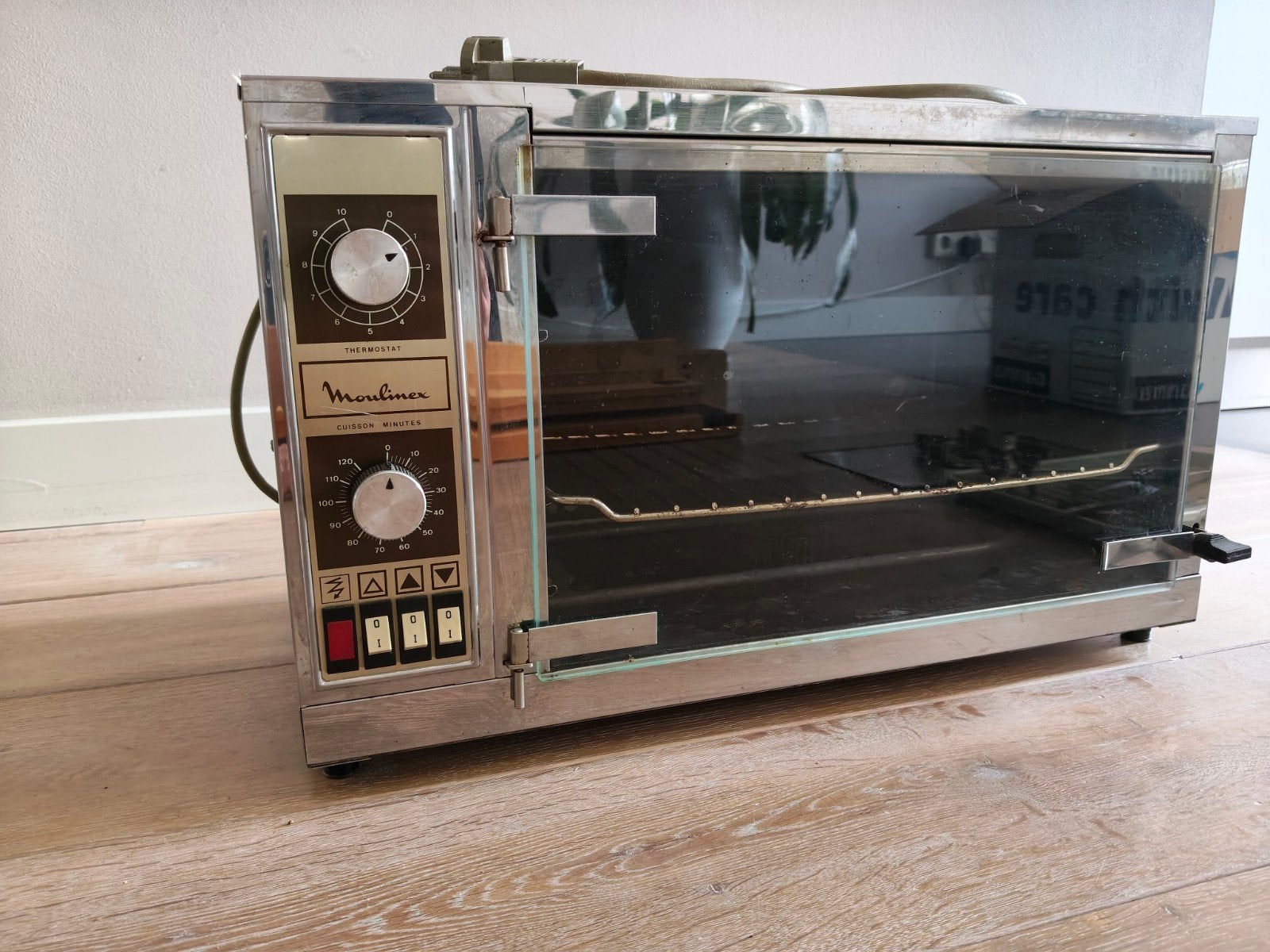 Moulinex Oven met Grill en Draaispit, glanzend rvs, Ophalen, Minder dan 45 cm, Oven met grill, Gebruikt