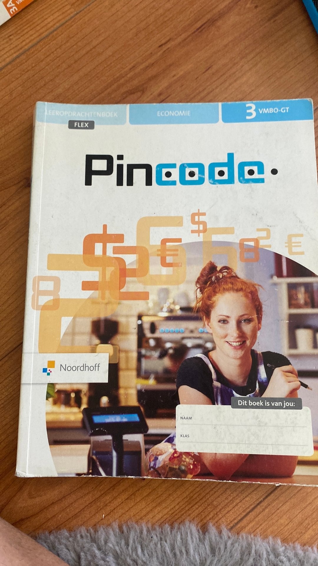 Ecnomie pincode vmbo-gt leerjaar 3, Boeken, Ophalen of Verzenden, Gelezen, VMBO, Economie