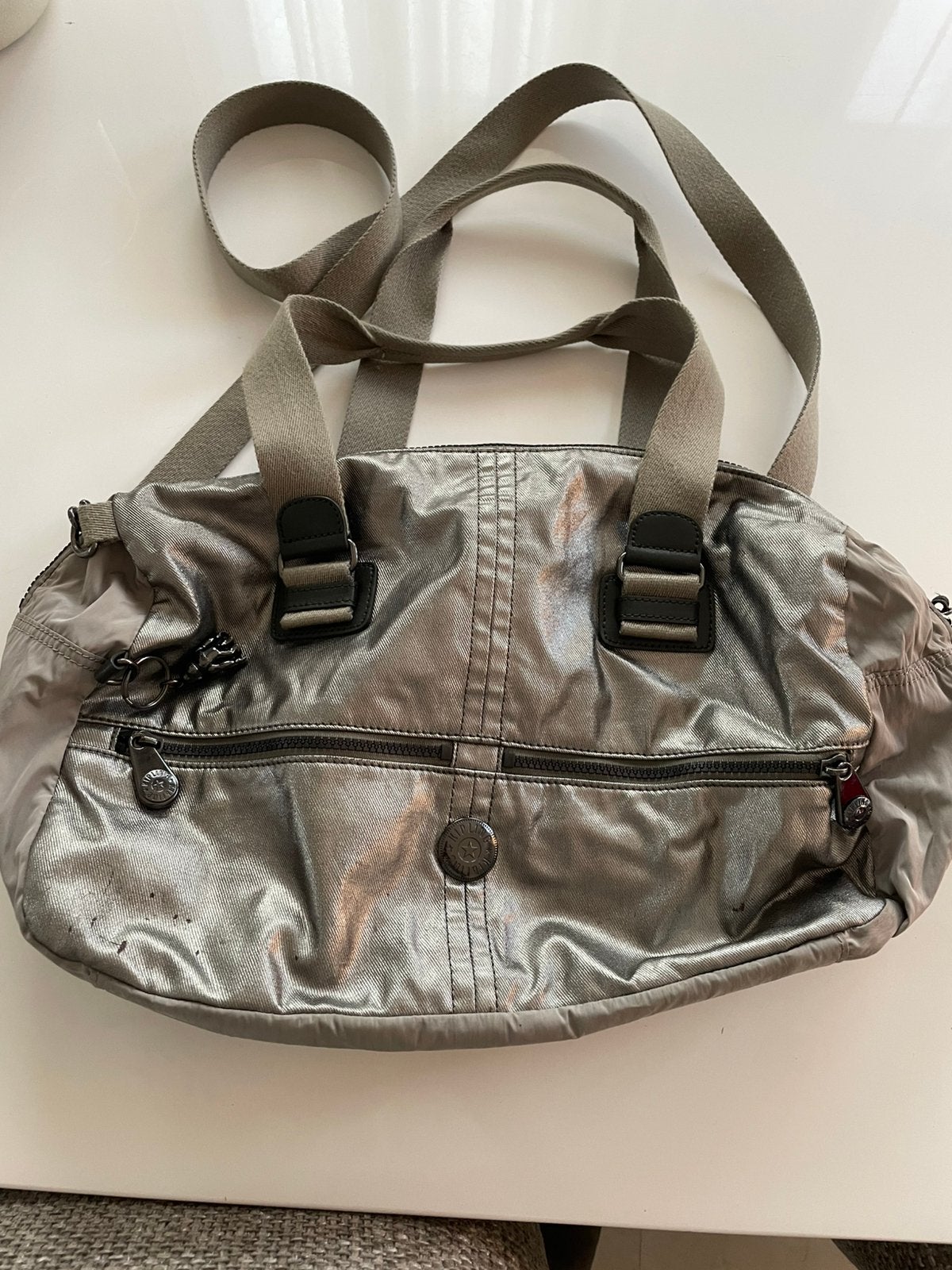 Kipling donker zilveren damestas, igs, Ophalen of Verzenden, Gebruikt, Overige kleuren, Handtas